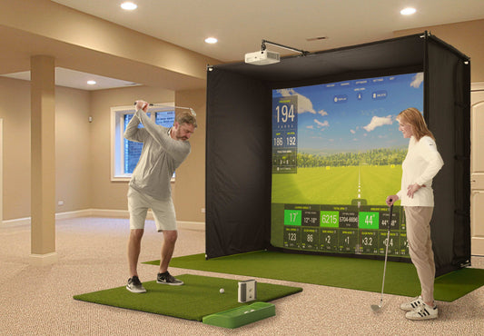 SkyTrak+ Course Play Golf Simulator Package: Access 31 World-Class Virtual Courses - 24/7 Golf
