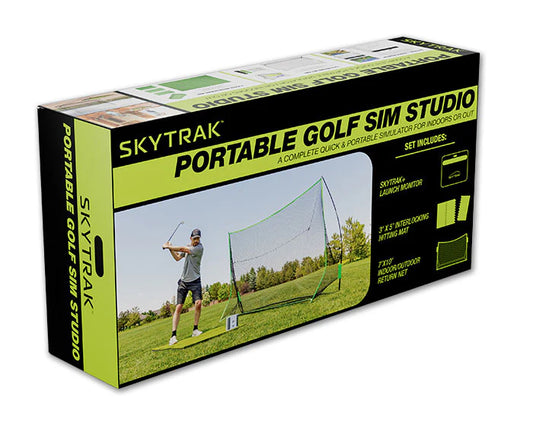 SKYTRAK+ Portable Golf Sim Studio – Indoor & Outdoor Practice Package