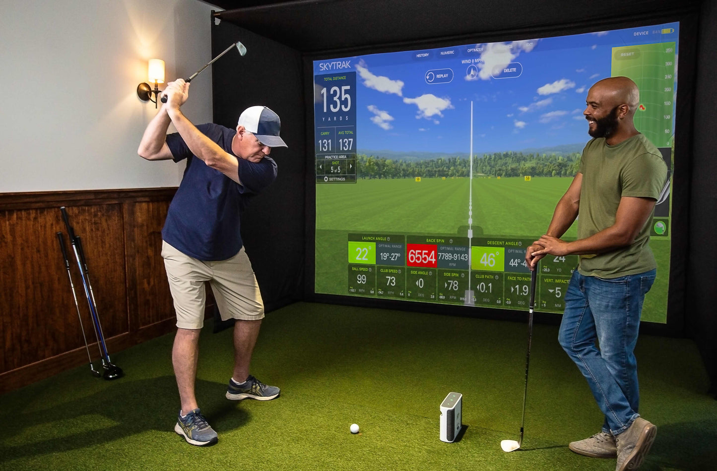 SkyTrak+ Course Play Golf Simulator Package: Access 31 World-Class Virtual Courses - 24/7 Golf