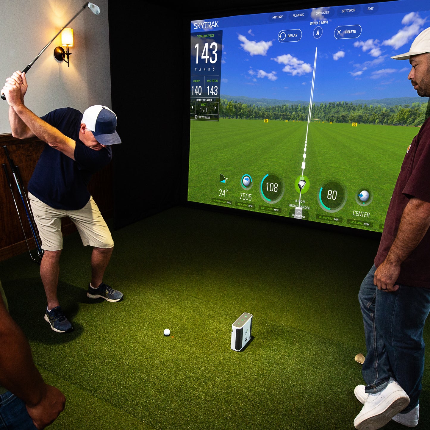 SkyTrak+ Ultimate Golf Simulator Play Package with 4K Projector & SkyTrak Course Play Software